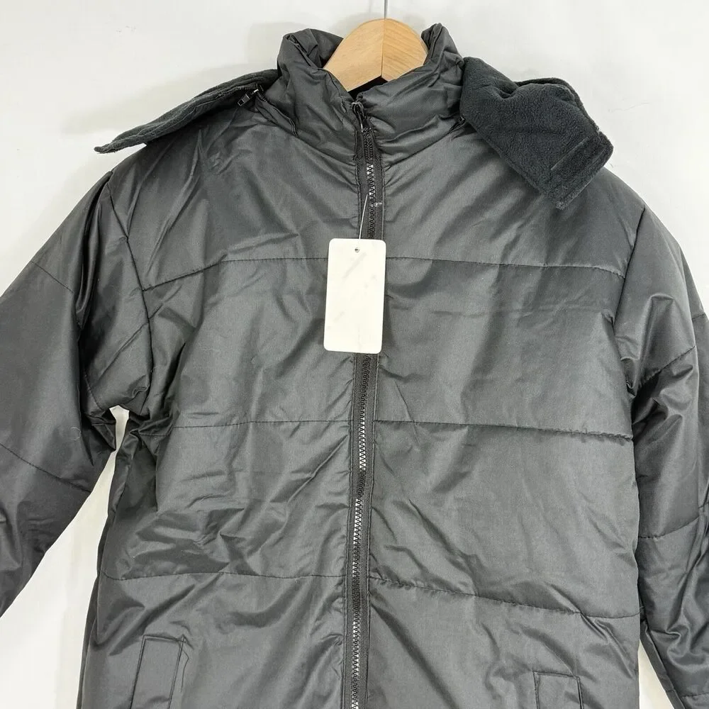 Revess Black Puffer Winter Coat Hooded Men Size 8 Small NWT